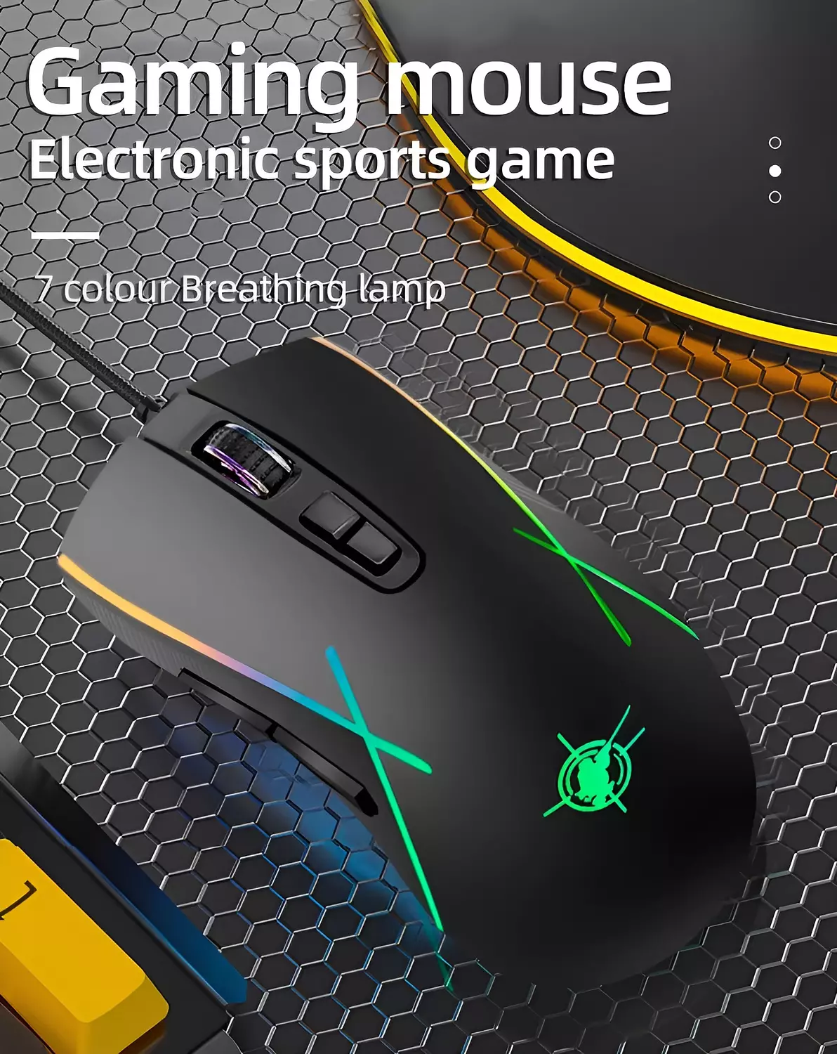 X1 Professional Rainbow Lighting Gaming Mouse - 3200 DPI Precision, Non-Slip Design 3