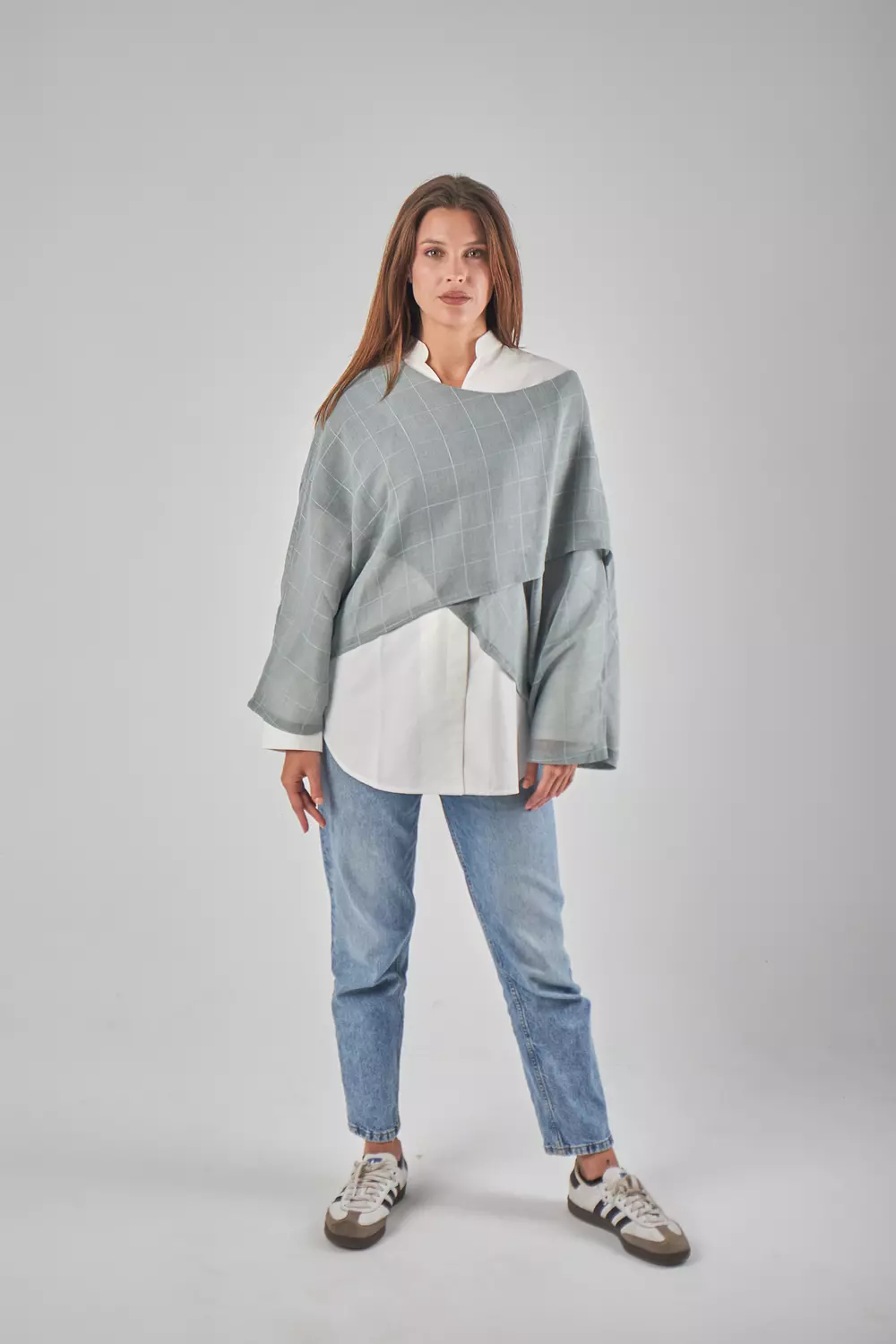 Mint Cropped Mesh Linen Top 2