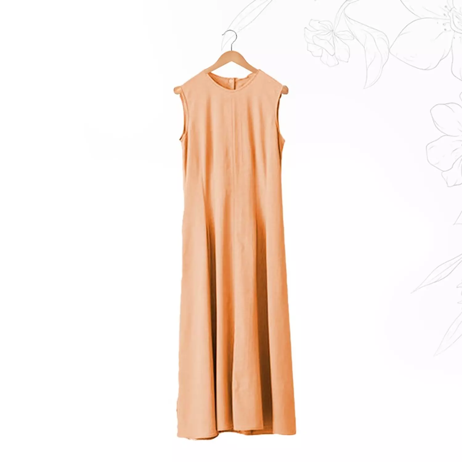 Sleeveless Basic Dress- Café image