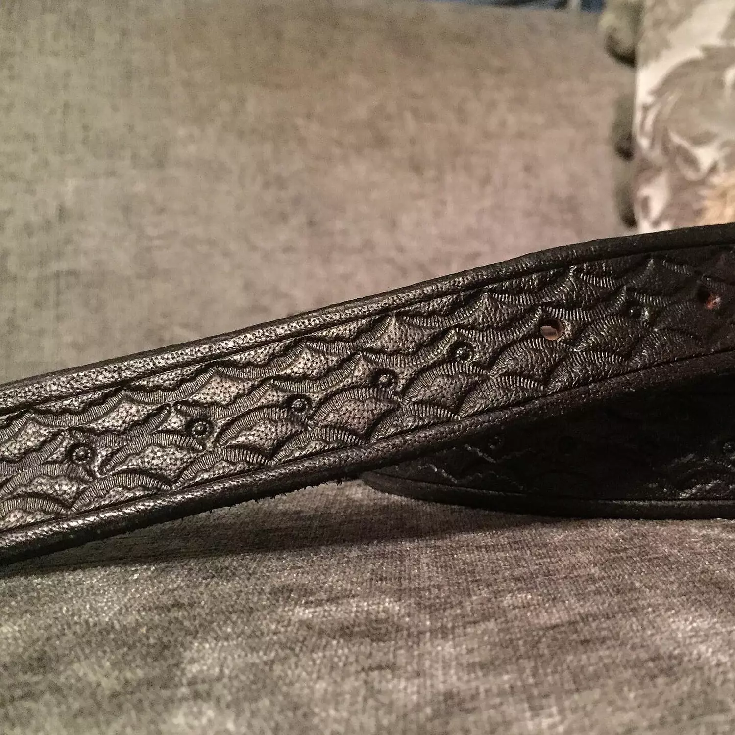 Tooled leather belt Shell & pearl pattern  4
