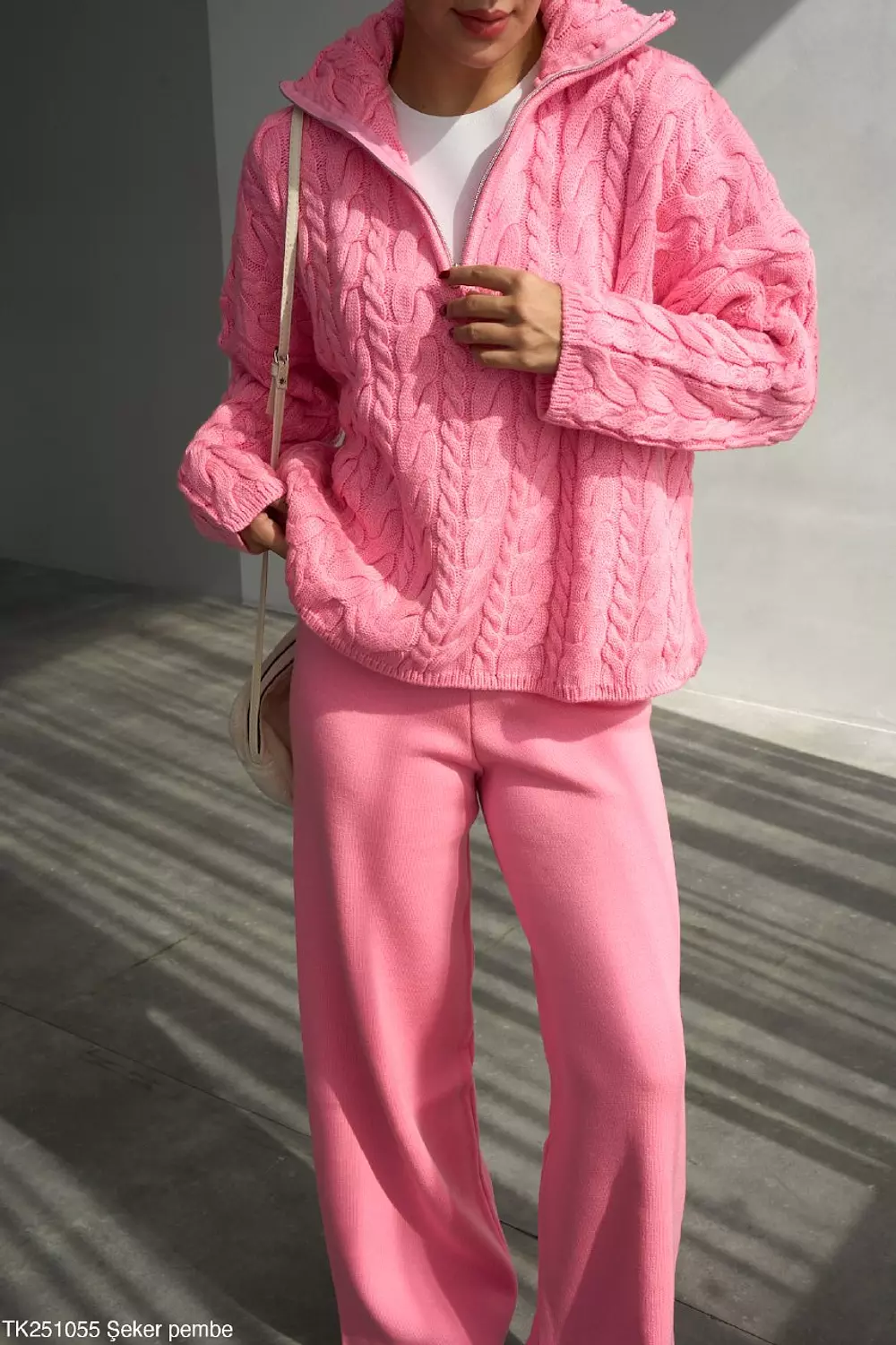 Pink Braided Pullover  2