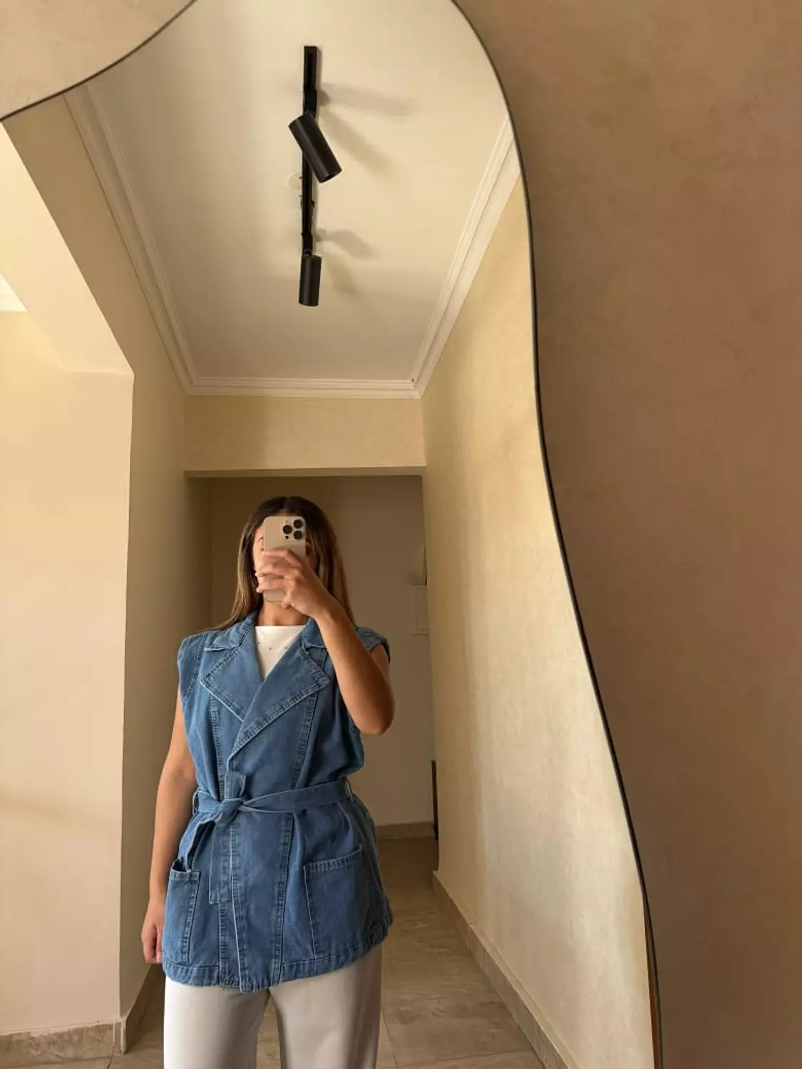 Long Jeans Vest Dark Blue 2