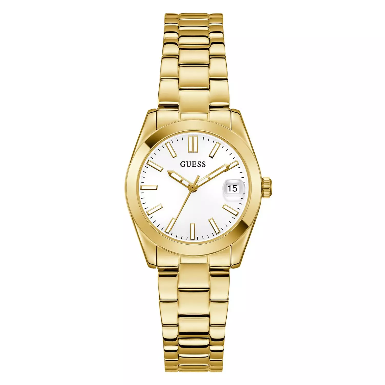 GUESS ALICE Ladies Gold Tone Date Watch Gold Tone Stainless Steel Polished Bracelet image