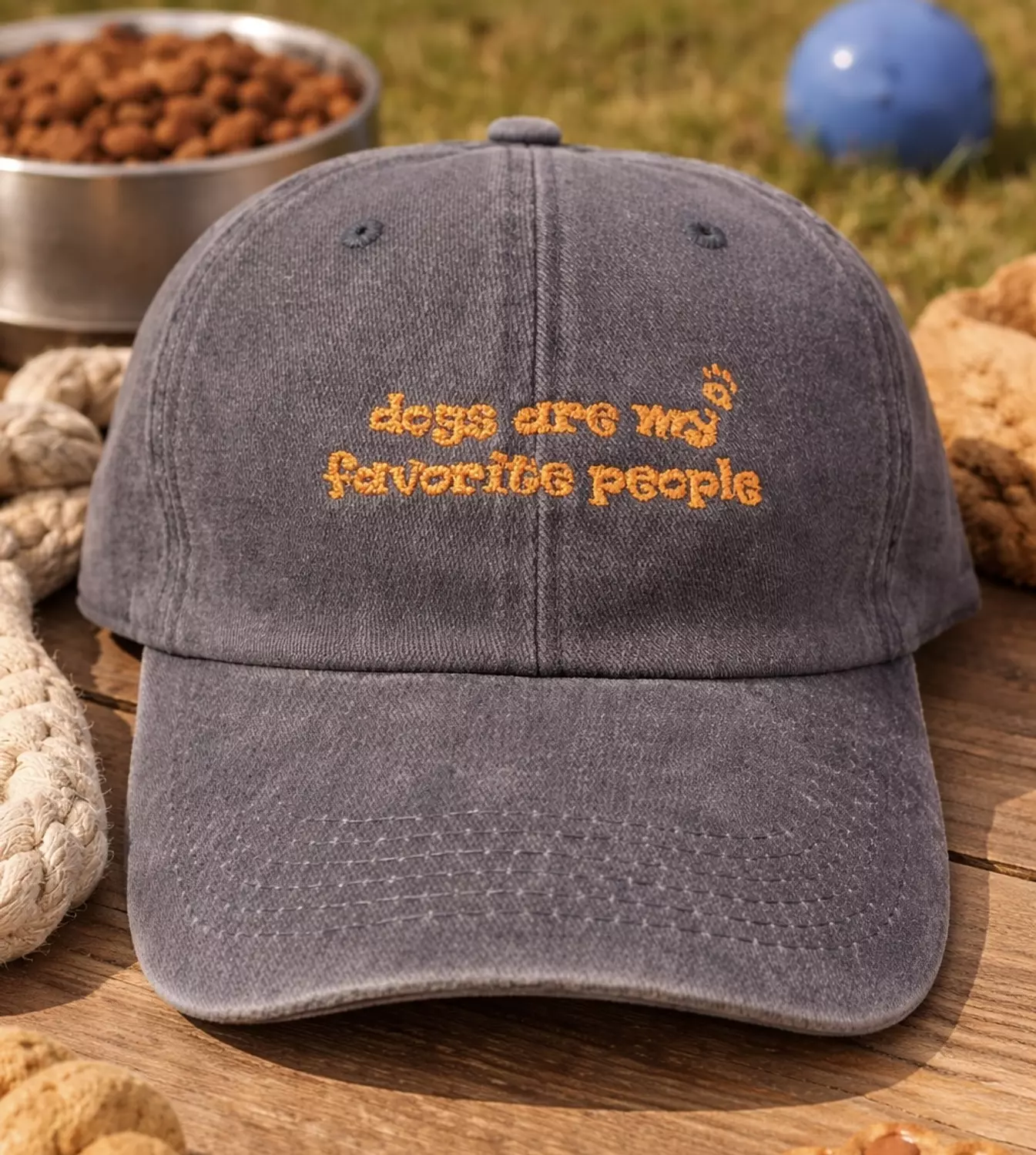 Dogs Are My Favorite People Brown Washed Cap image
