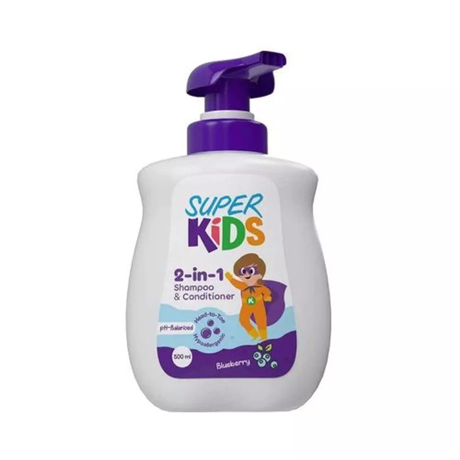 SUPERKIDS SHAMPOO & CONDITIONER 2*1-BLUEBERRY- 500 ML image