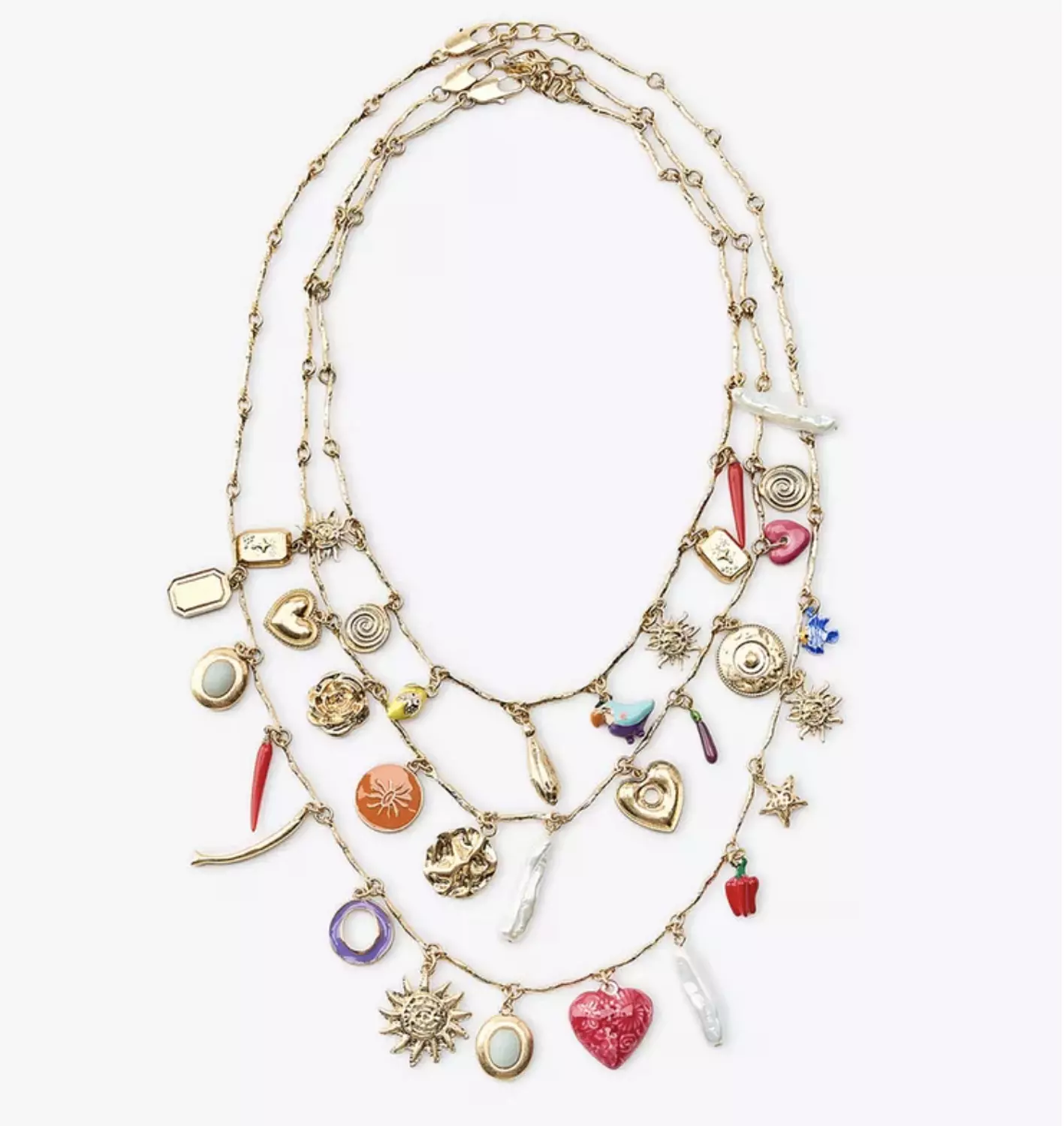 Triple Stack Charm Necklace  1