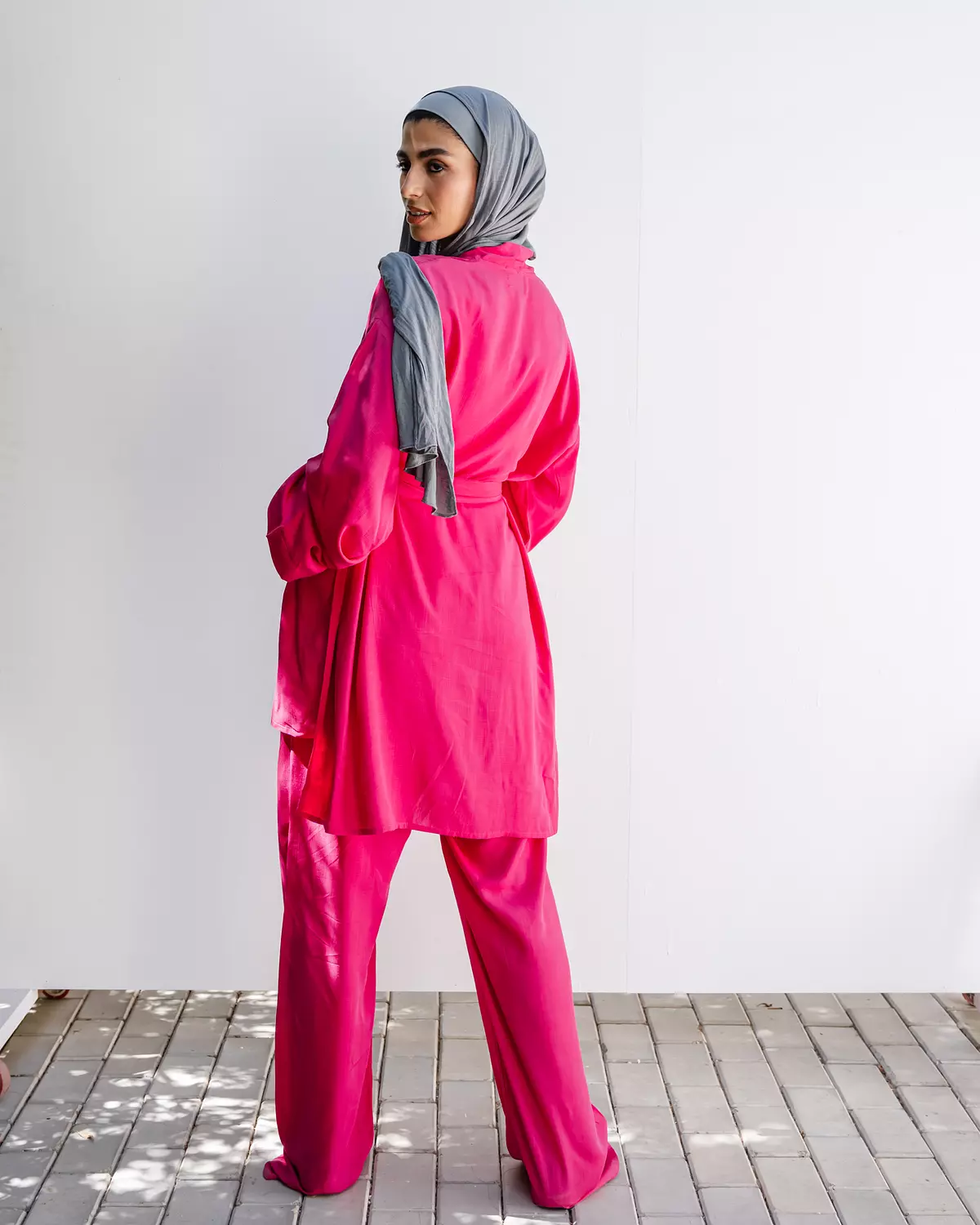 Linen set in Fuchsia 2