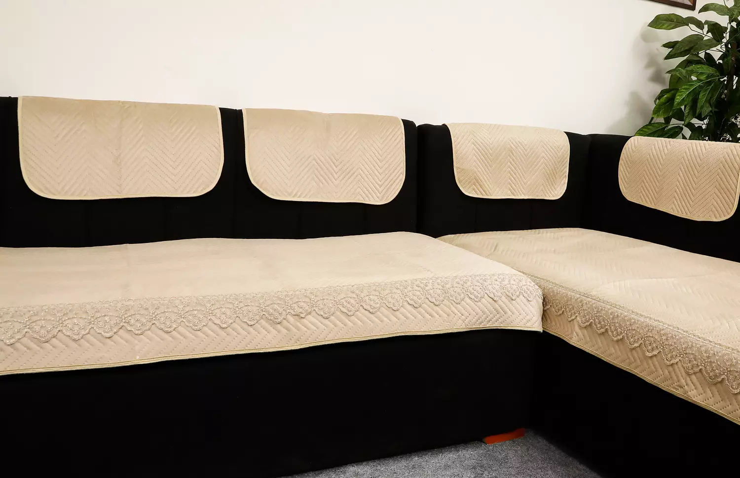 Set of 5 Sofa Slipcovers - Beige  hover image