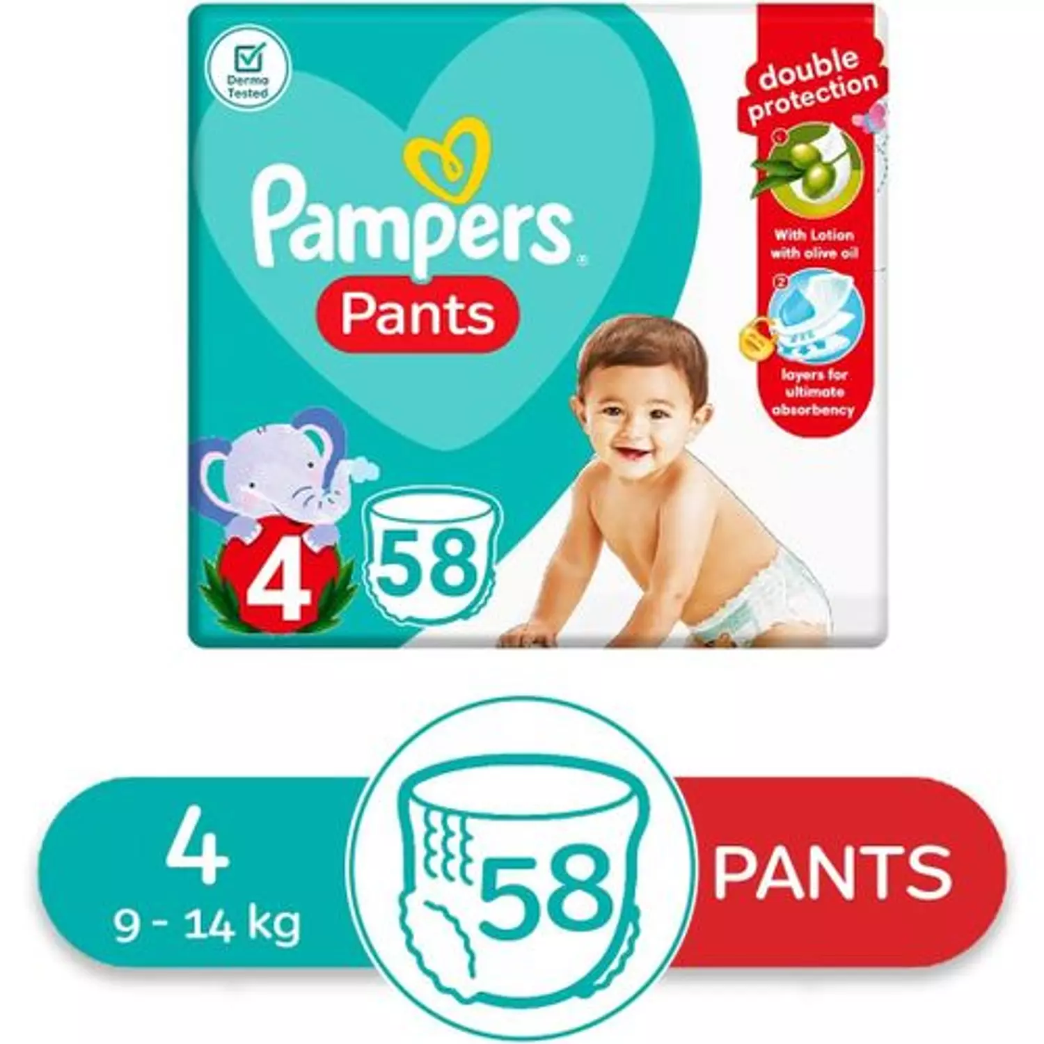 PAMPERS PANTS SIZE 4 - 58 PCS image