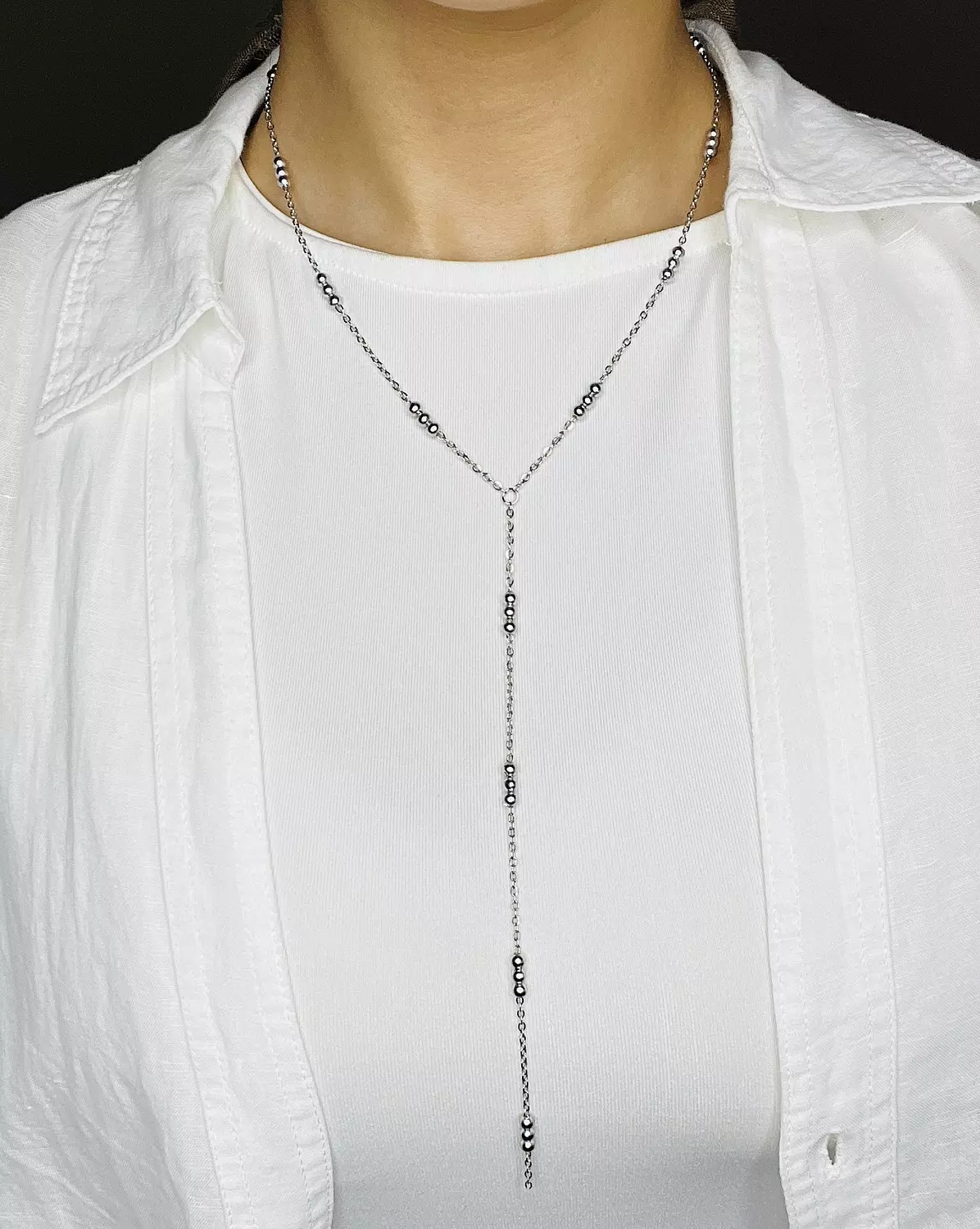 Silver Drop Necklace 3 image