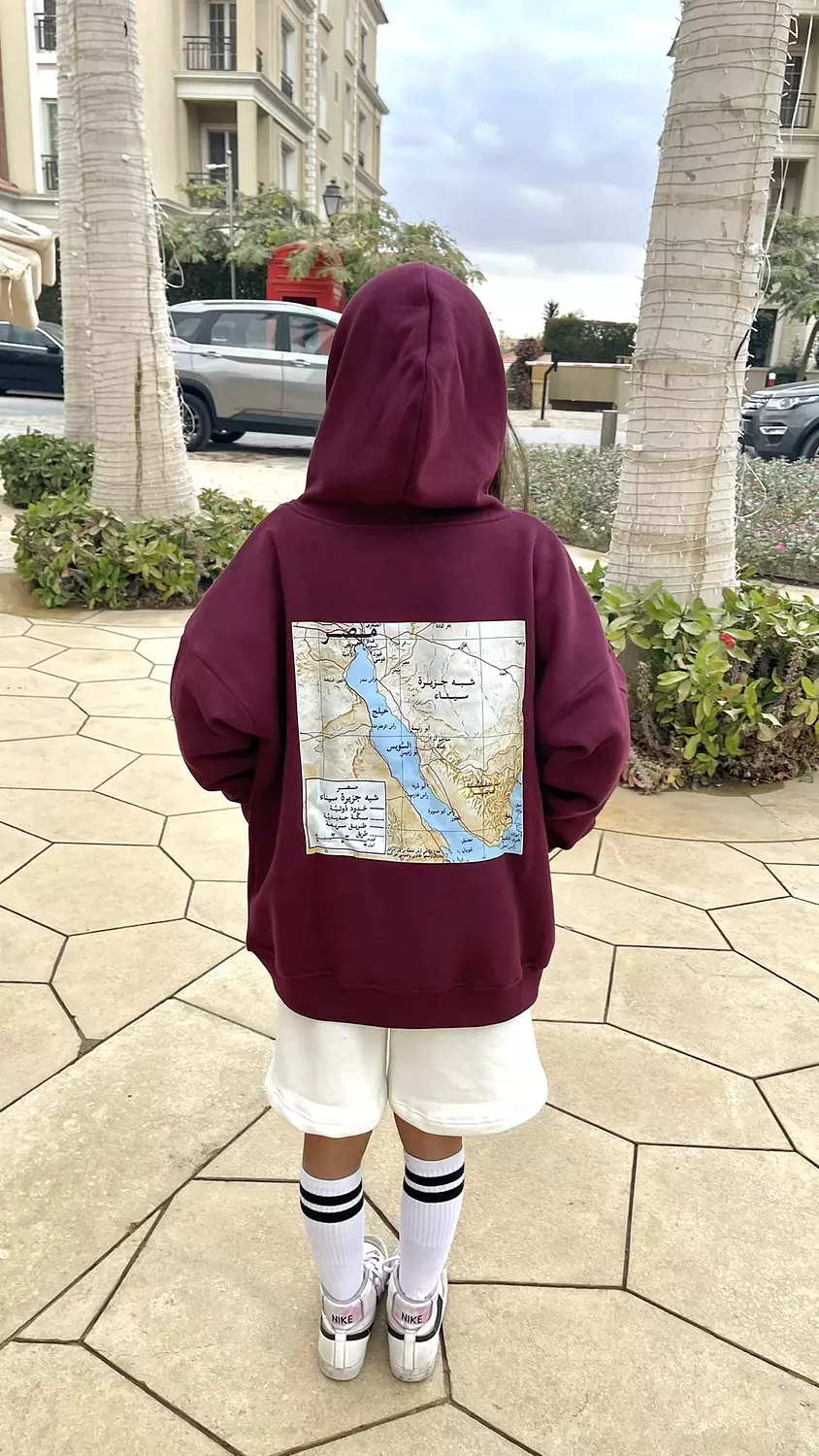 SOUTH UniSex Maroon CAN Map Hoodie hover image