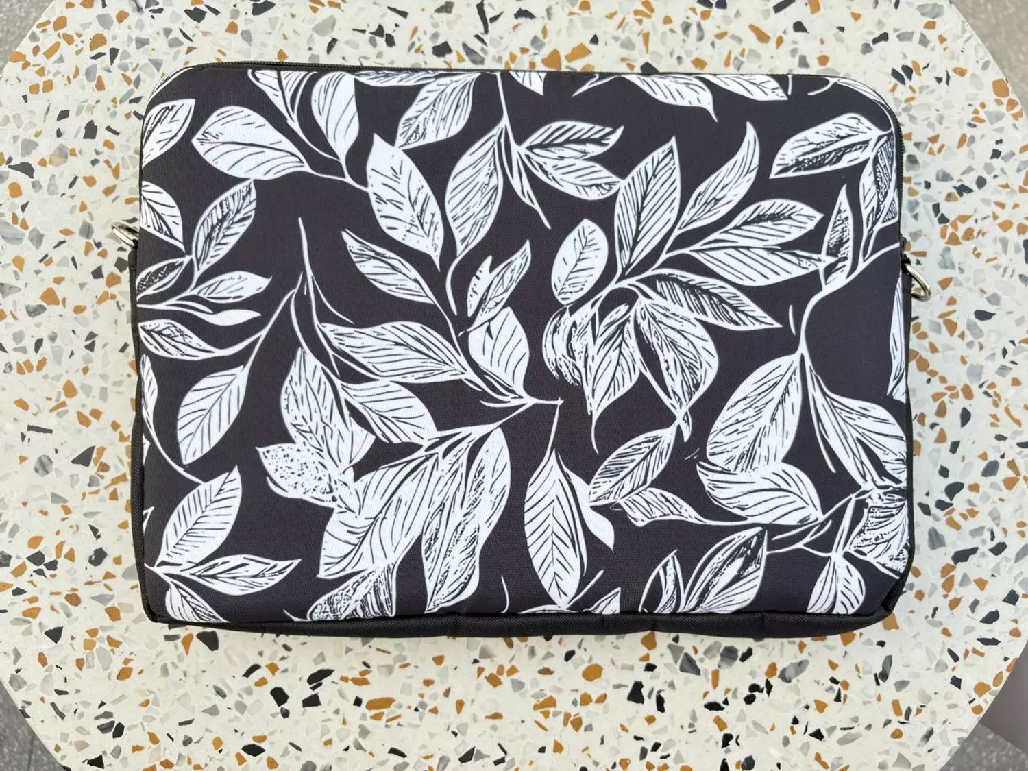 Black & White Leaves Laptop Sleeve hover image