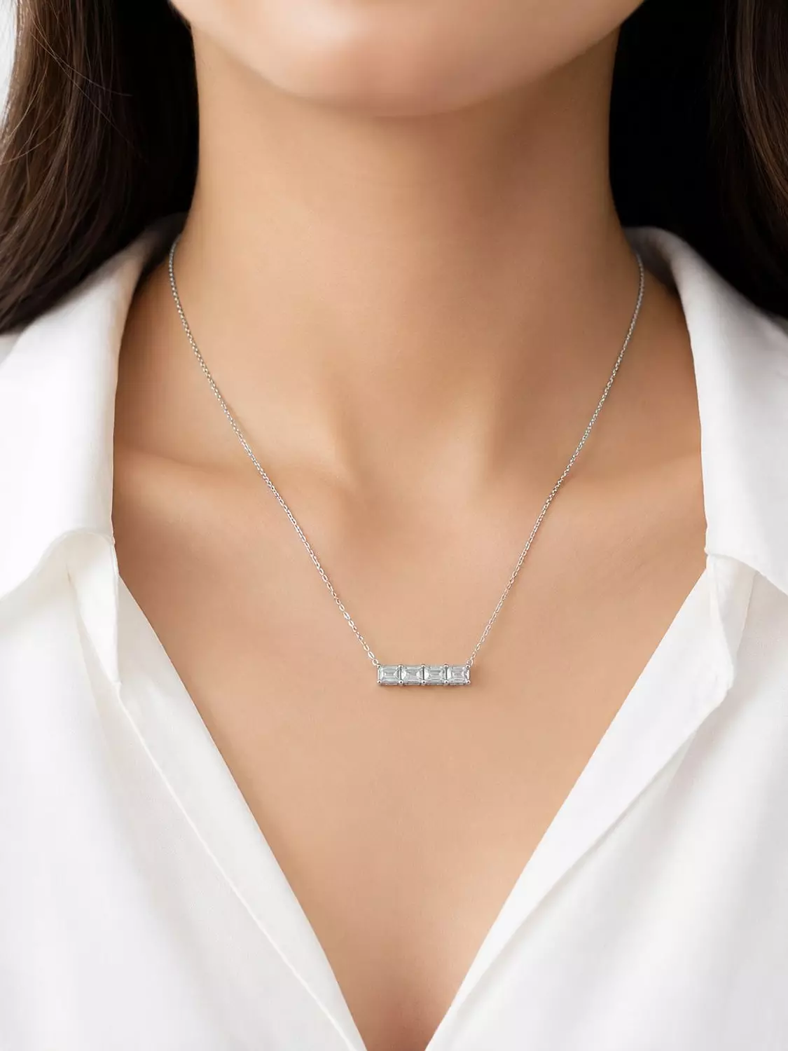 Silver Necklace Daimond image