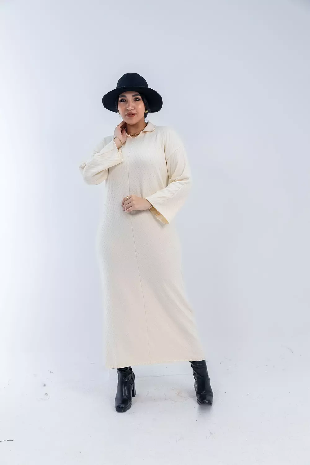 Soft Knit Collar Dress 6