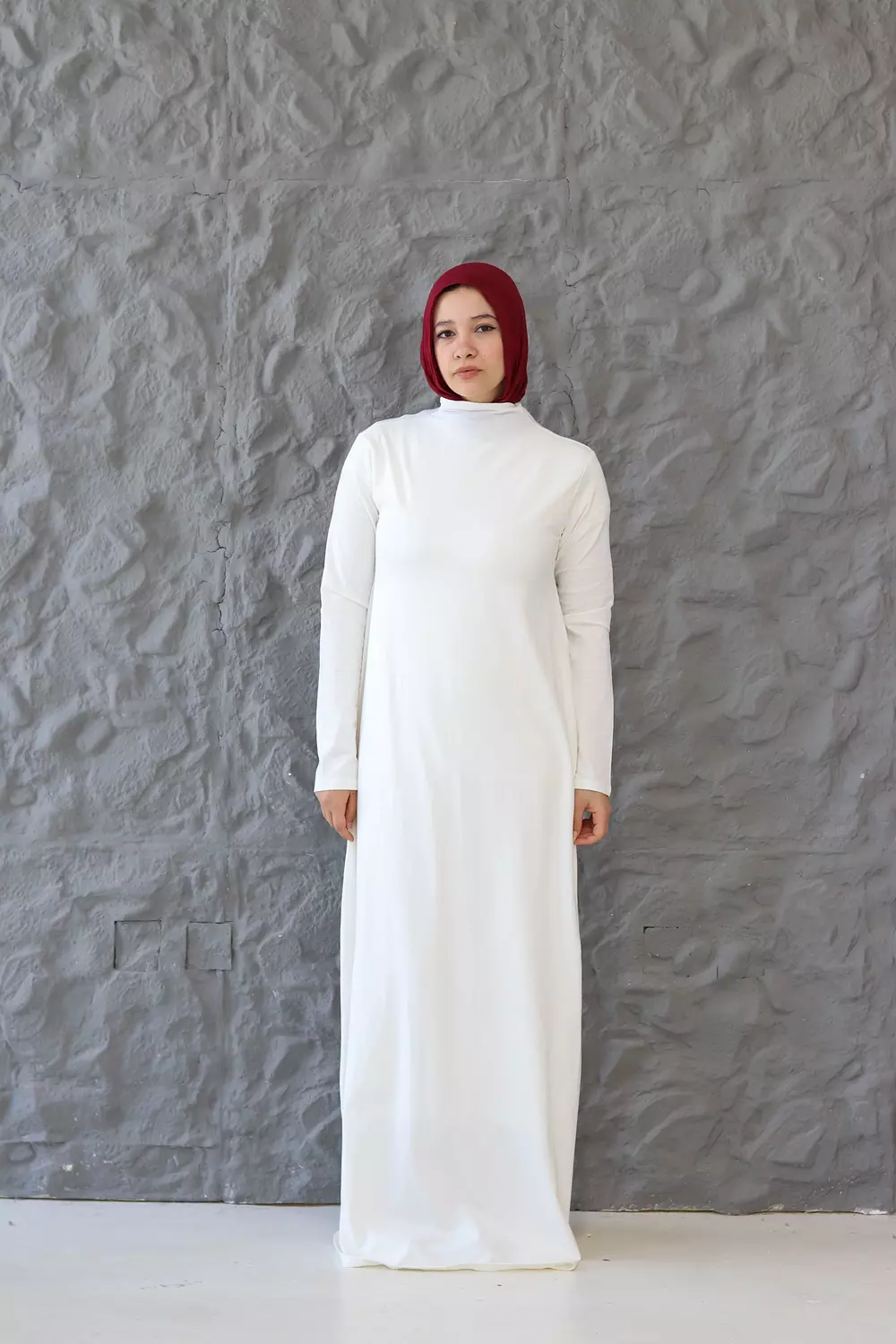 A-Line White Basic Dress image