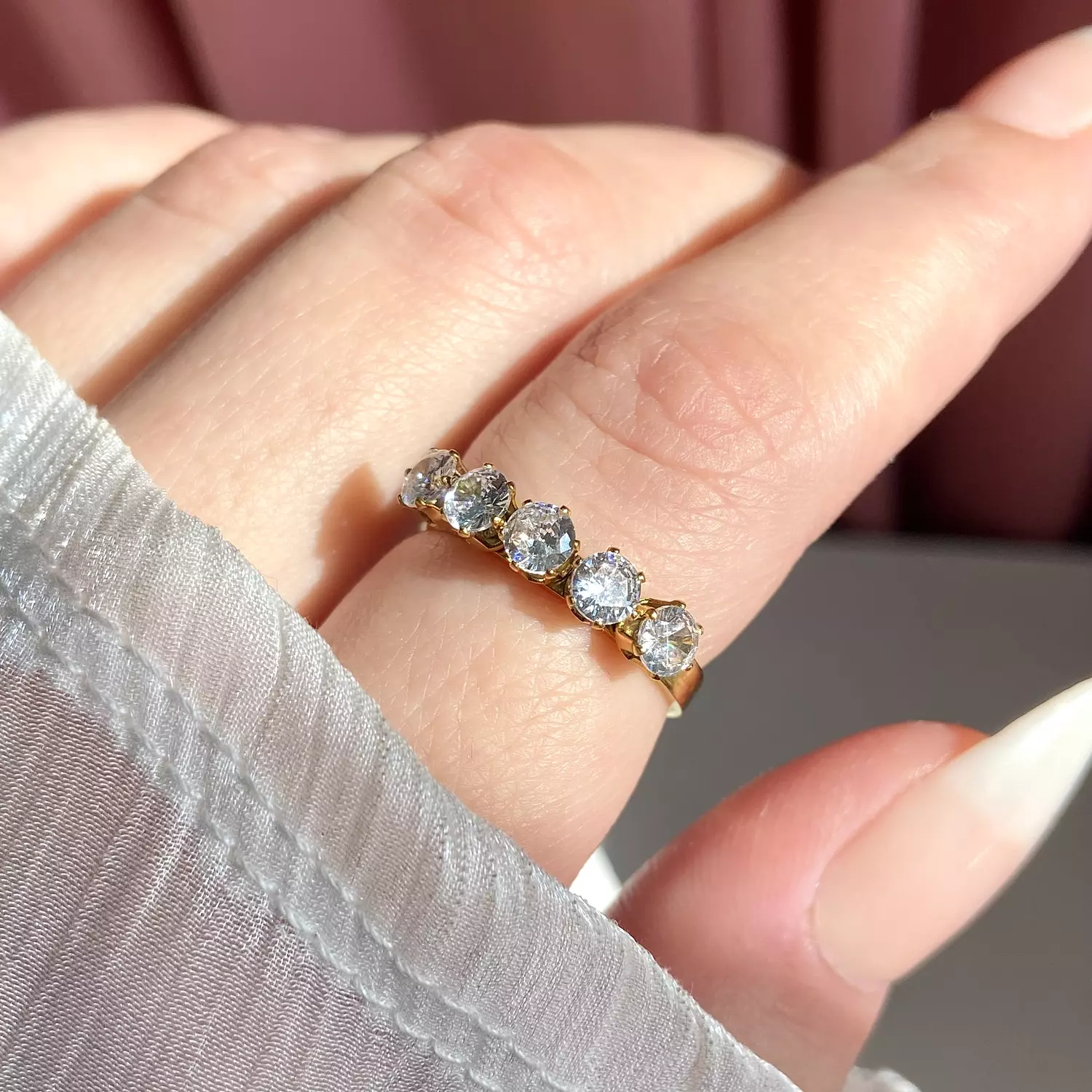 Stainless steel crystal ring  image