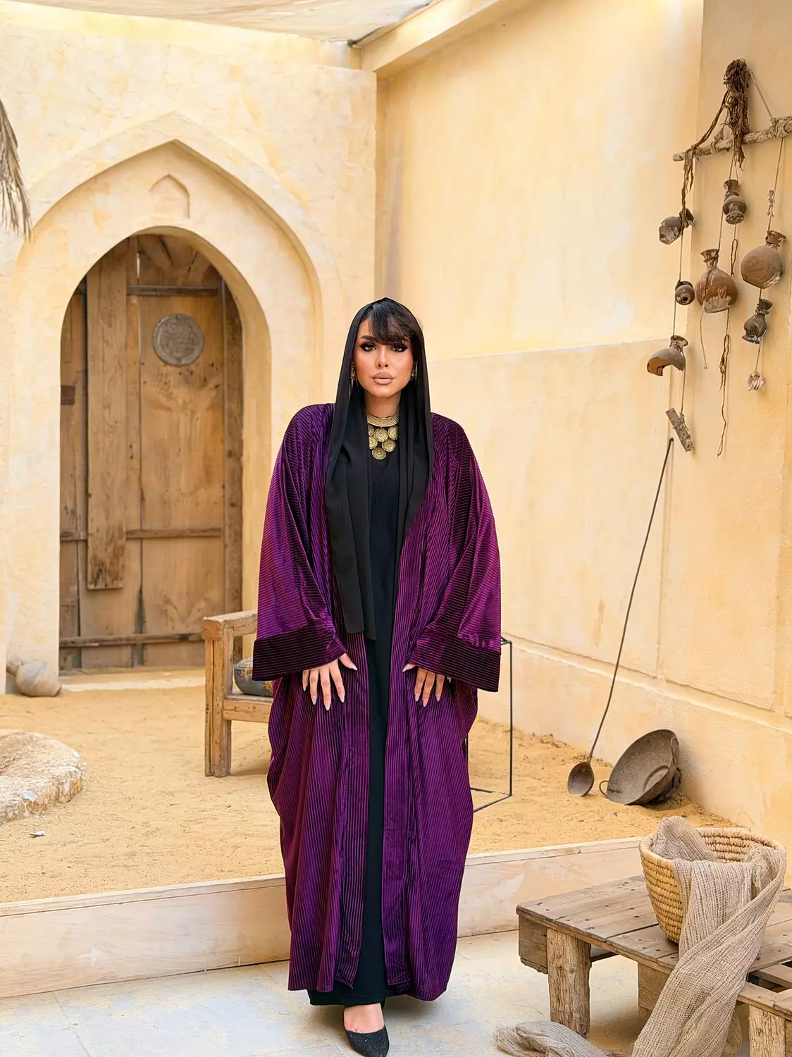 Al Aseel Kuftan In Royal Purple  hover image