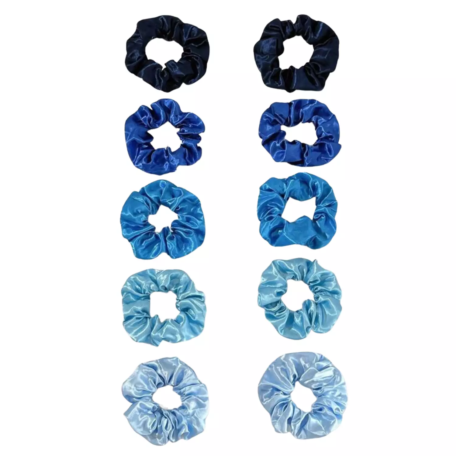 1 Pc Blue Satin Scrunchies 2