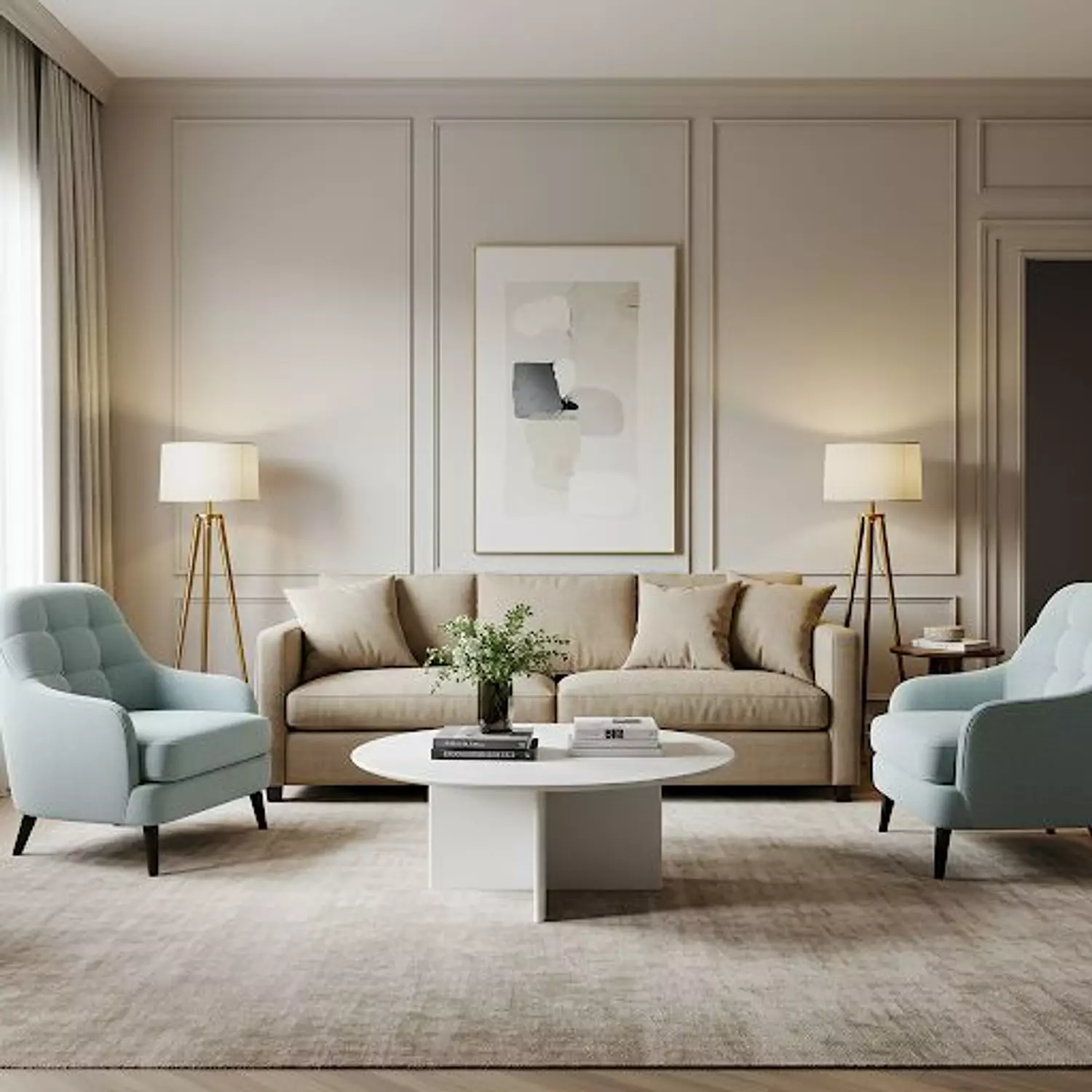 Living Room Set: Large Sofa + 2 Armchairs image