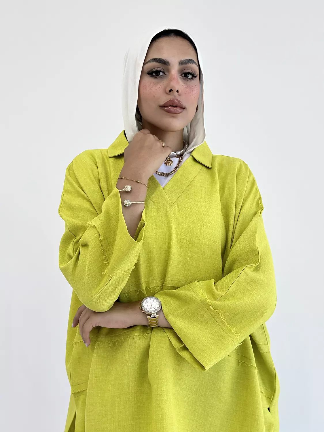 EFFORTLESS BLOUSE IN LIME GREEN 2