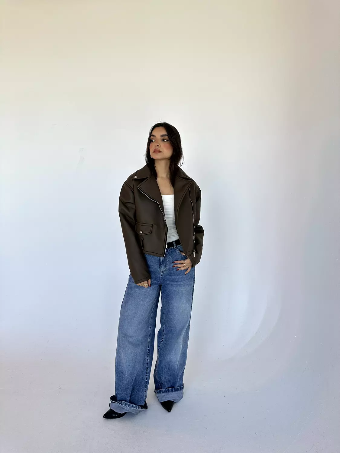 Loose Zipper Leather Jacket 3