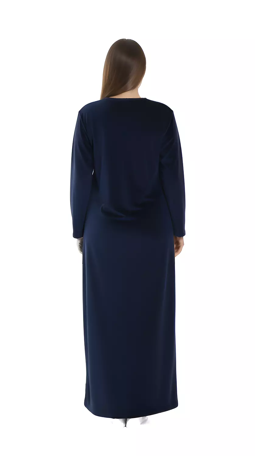 قميص نوم مطرز فليس - 2625 - كحلي غامق 4