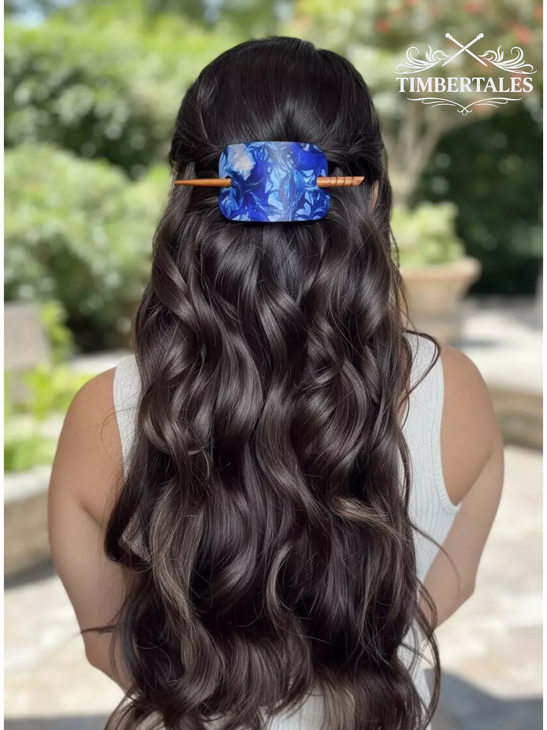 Wavy Blue Hair Barrette image