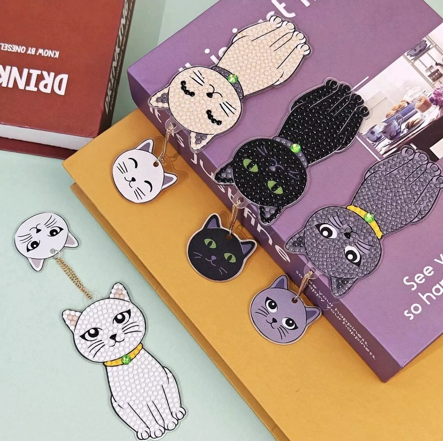 Diamond Painting Bookmarks - Cats 4
