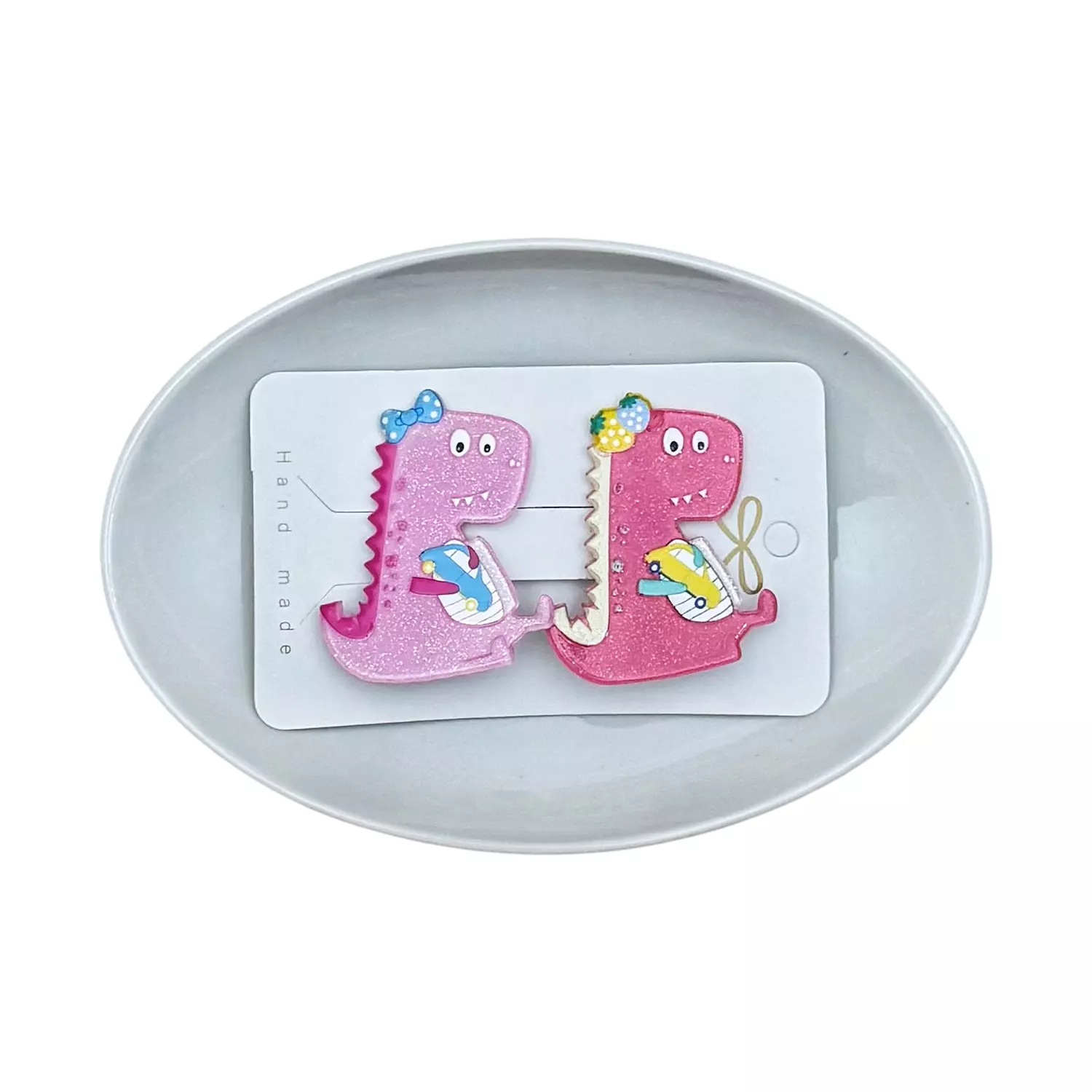 2 Pc Dino Hair Clips Set A image