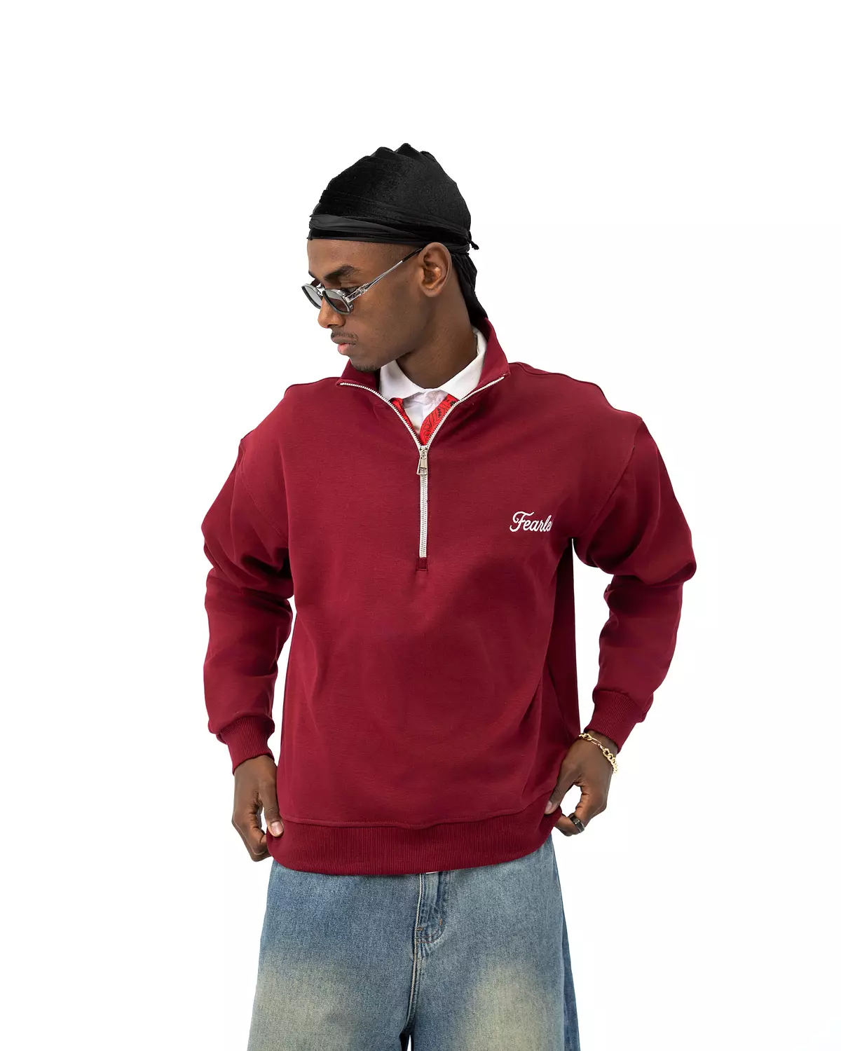 Fearless Quarter Zipper _ Burgundy image