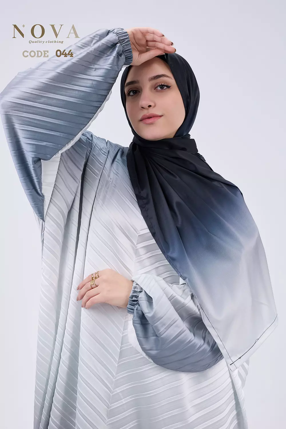 Black Gradient Pleated 1
