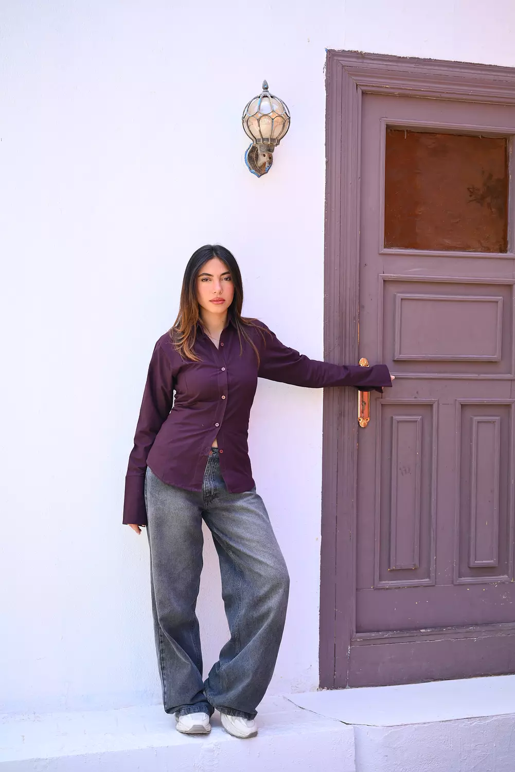 Casual  Slim Shirt with Ribbons image