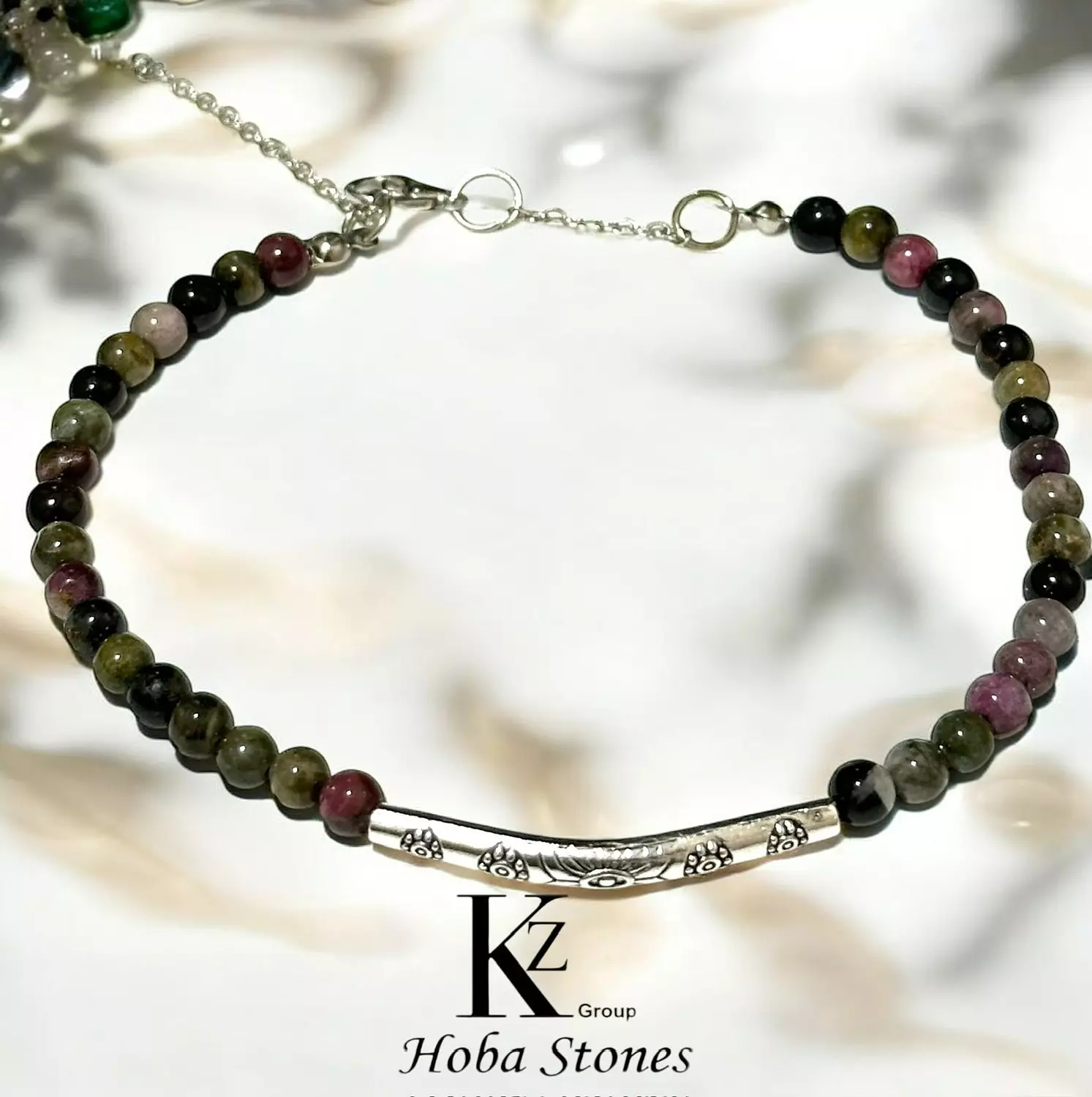 Anklet Tourmaline stone size 4mm hover image