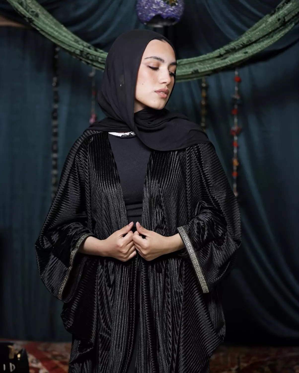 The velvet pleated keftan  2