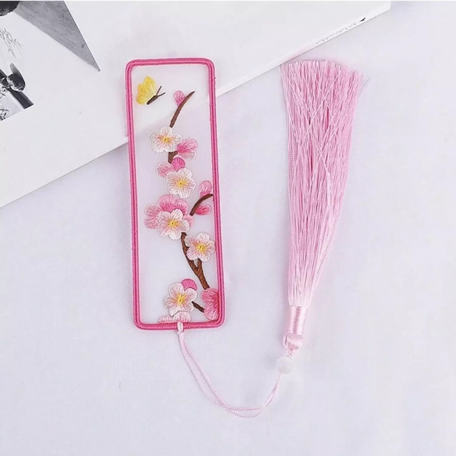 Embroidery Bookmark - Pink Blossom image