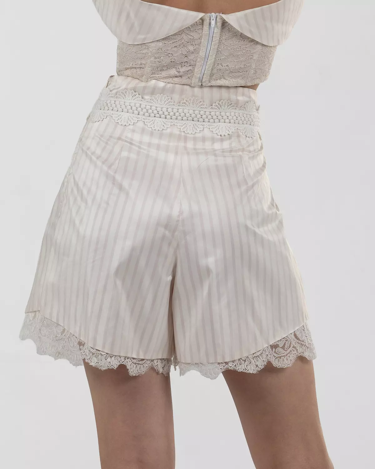 Playful Striped High-Waist Bermuda Shorts 2