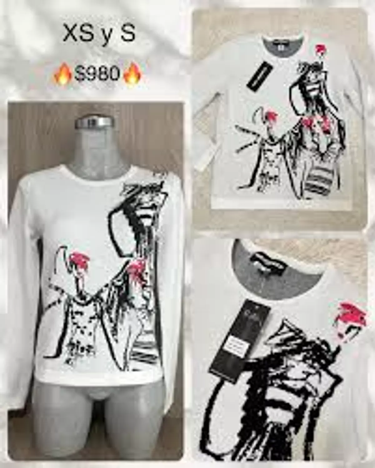 Karl Lagerfeld Paris White Graphic Sweater hover image