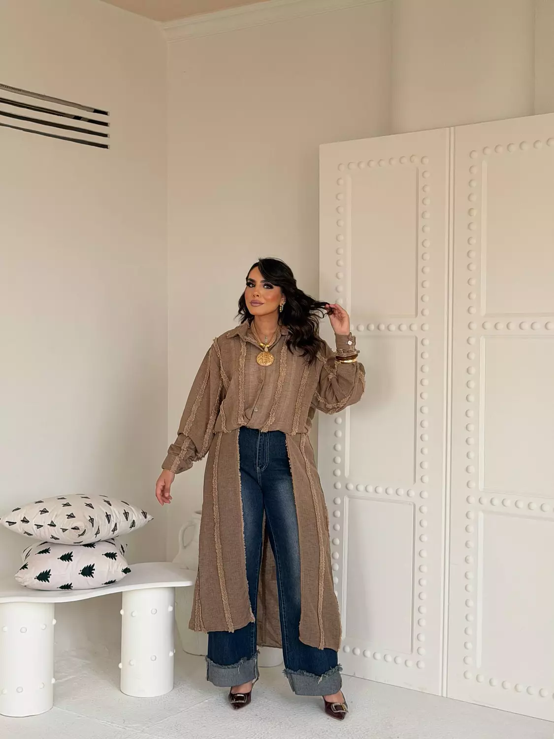 Zyra Kimono In Beige 4