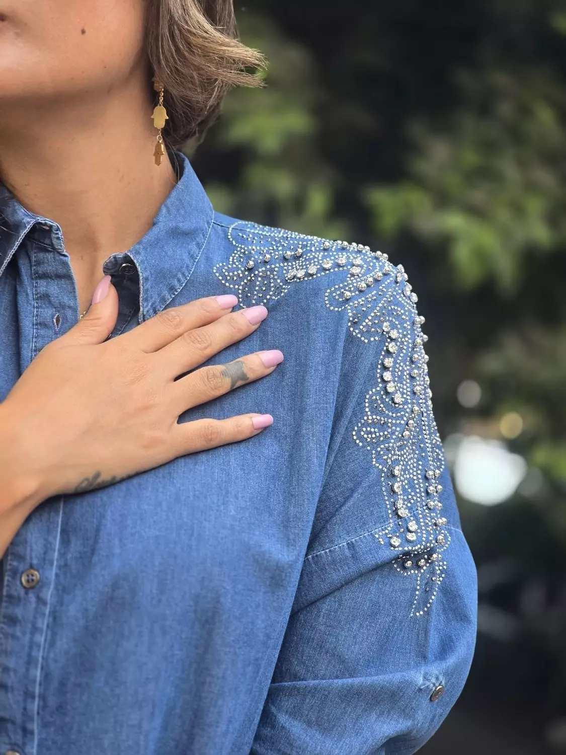 Denim embroidered shirt 2
