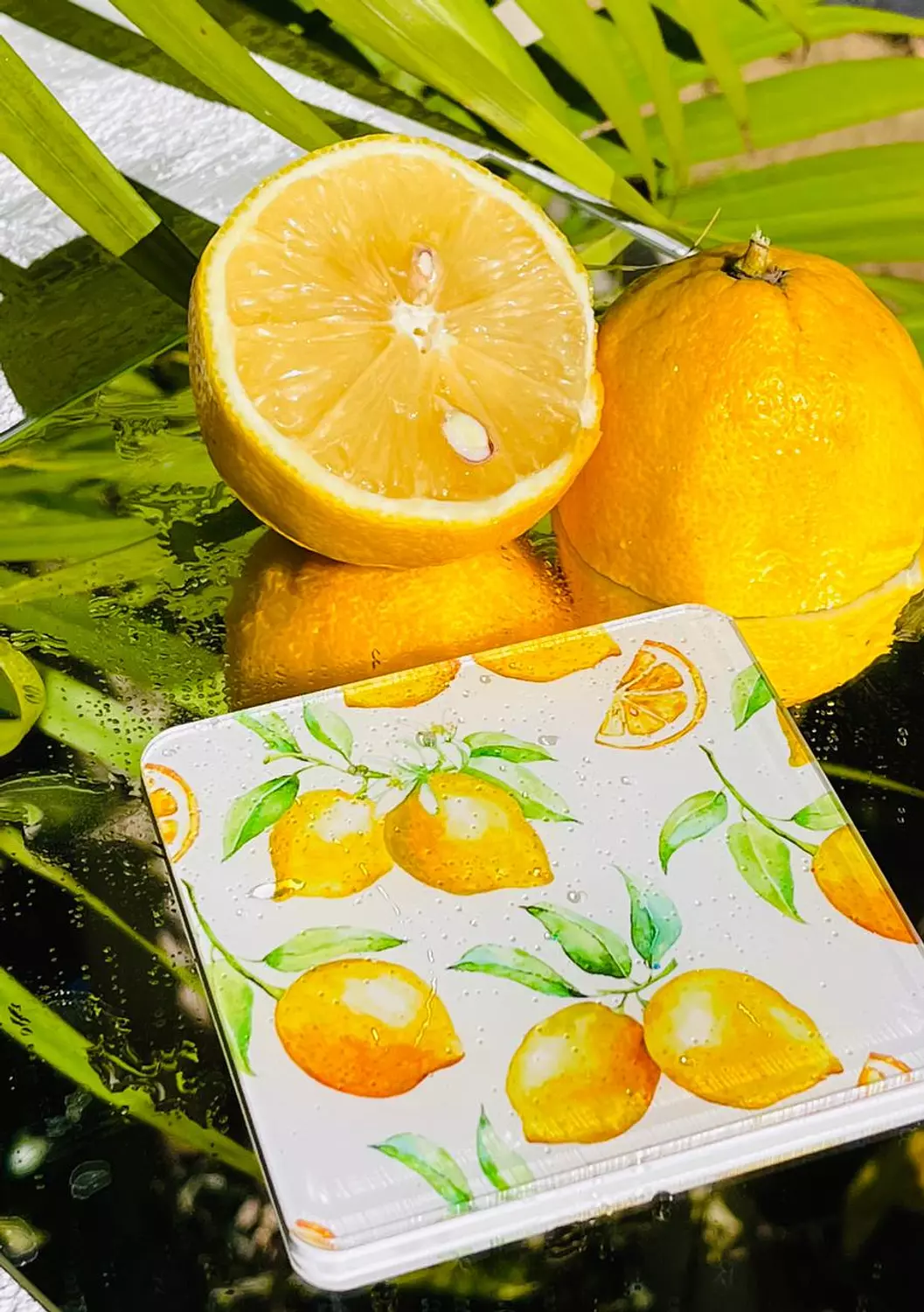 The Lemon Pattern Coaster Set  4