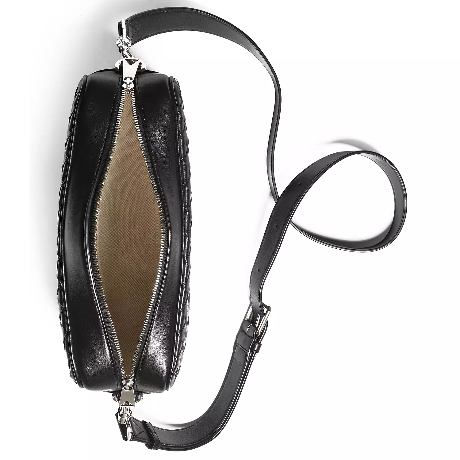 Bottega Veneta Intrecciato camera bag, a medium-sized men's black leather 3
