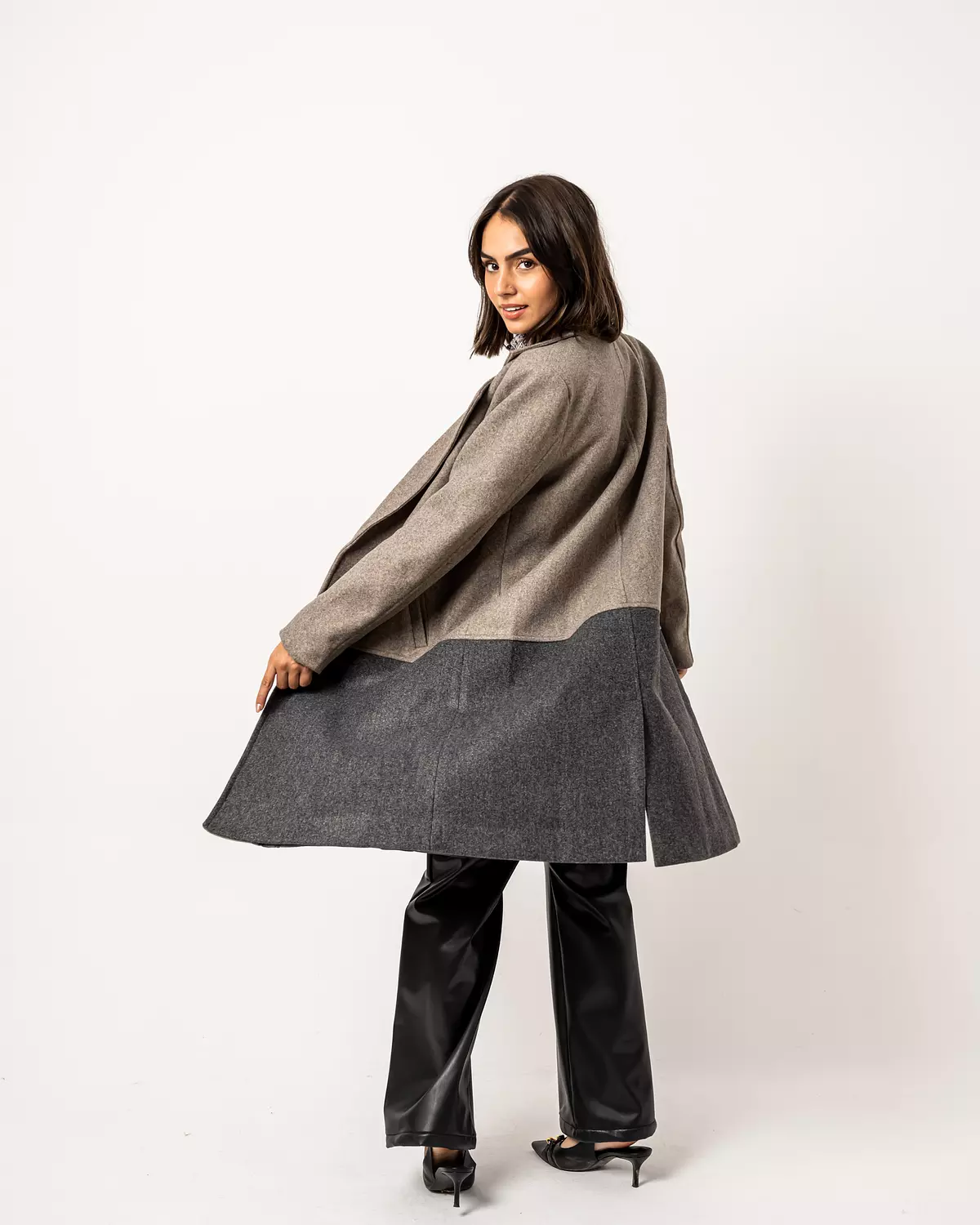 Shades of grey long coat image