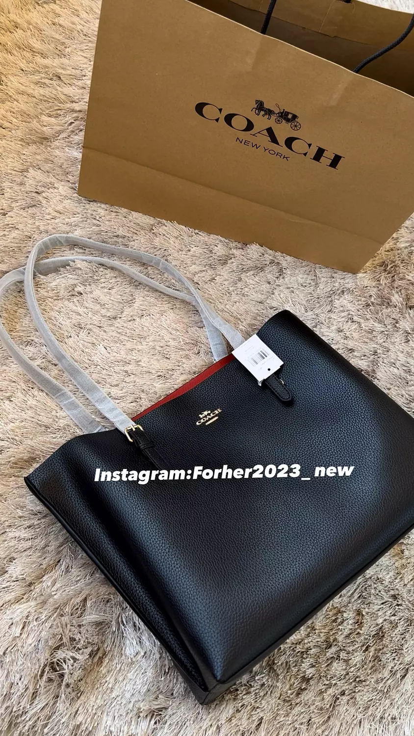 MOLLIE TOTE IN/BLACK TRUE RED COACH 4
