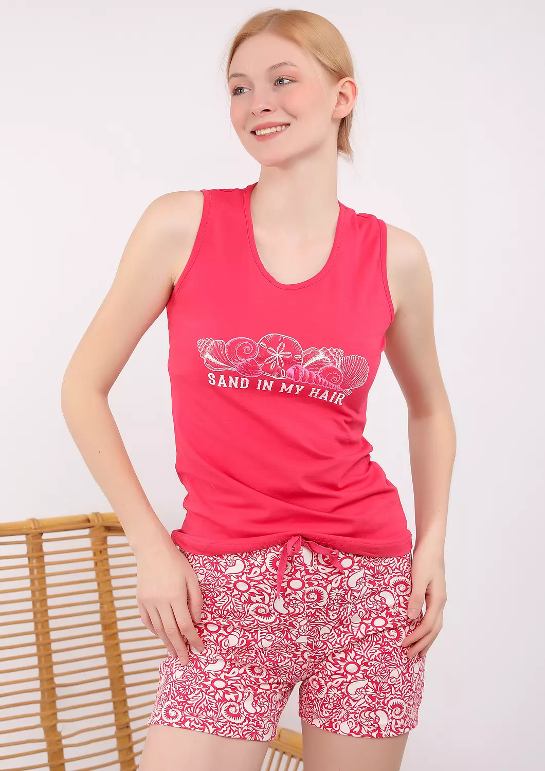 S202 Coastal Breeze Seashell Short Pajama Set 5
