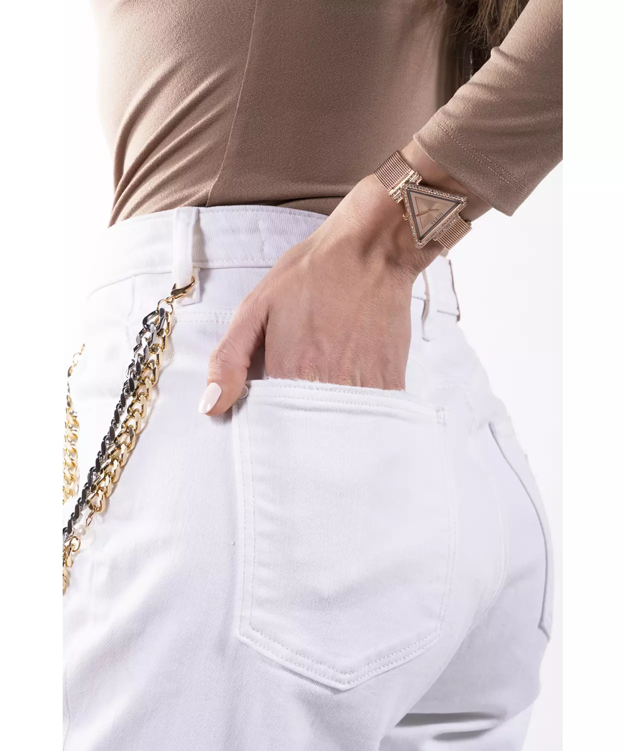 GUESS GW0508L3 ANALOG WATCH  For Women Rose Gold Stainless Steel/Mesh Polished Bracelet  7