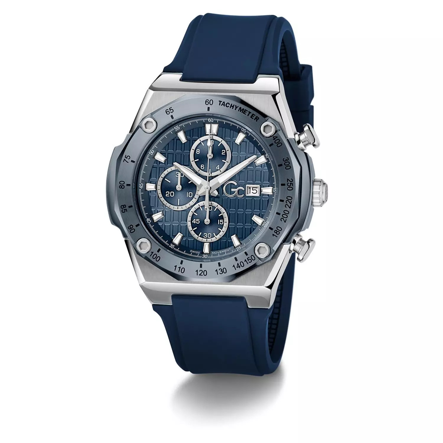 Gc IdolSport Chrono Silicone Men Watch Blue Silicone Strap 4