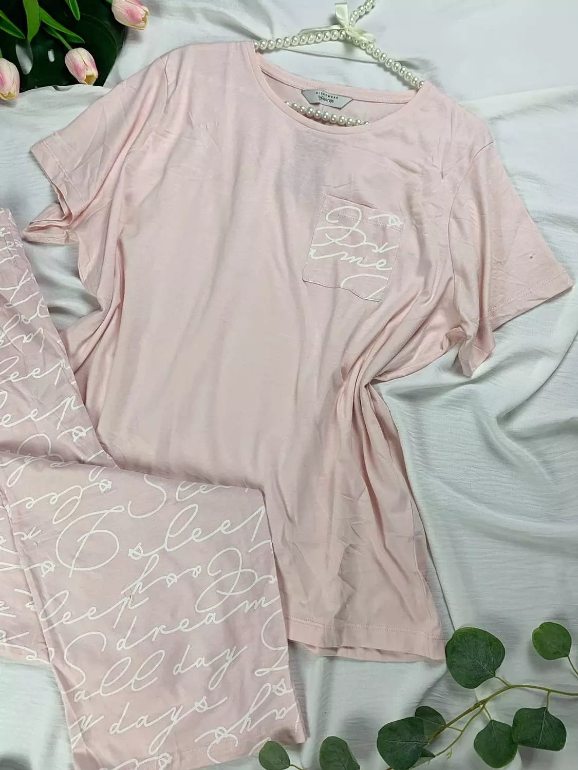 Plus size pure cotton pijama set from George uk hover image