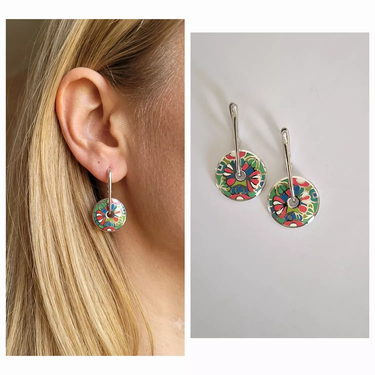 Colorful round earrings image