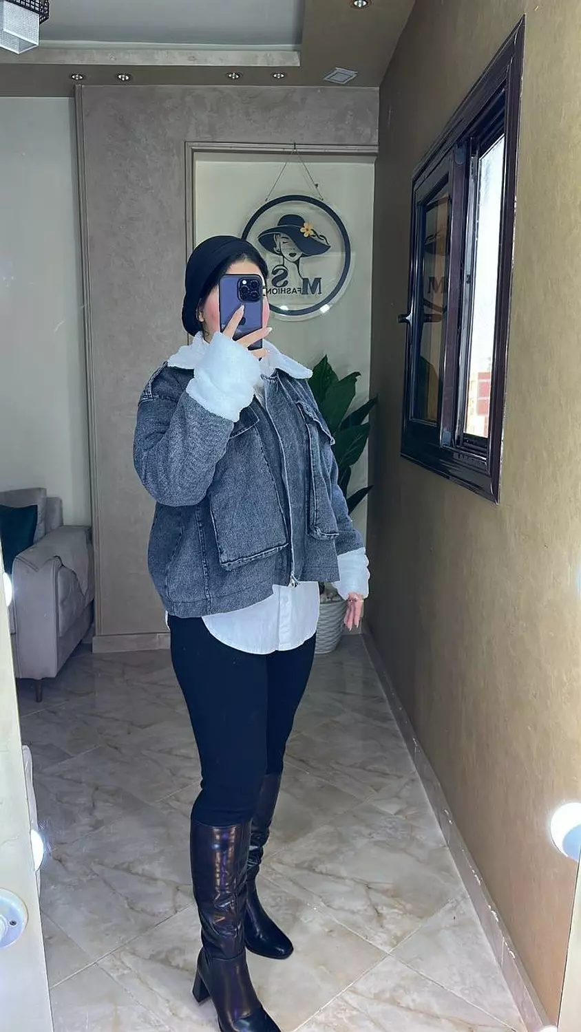 Fur-lined denim jacket 3