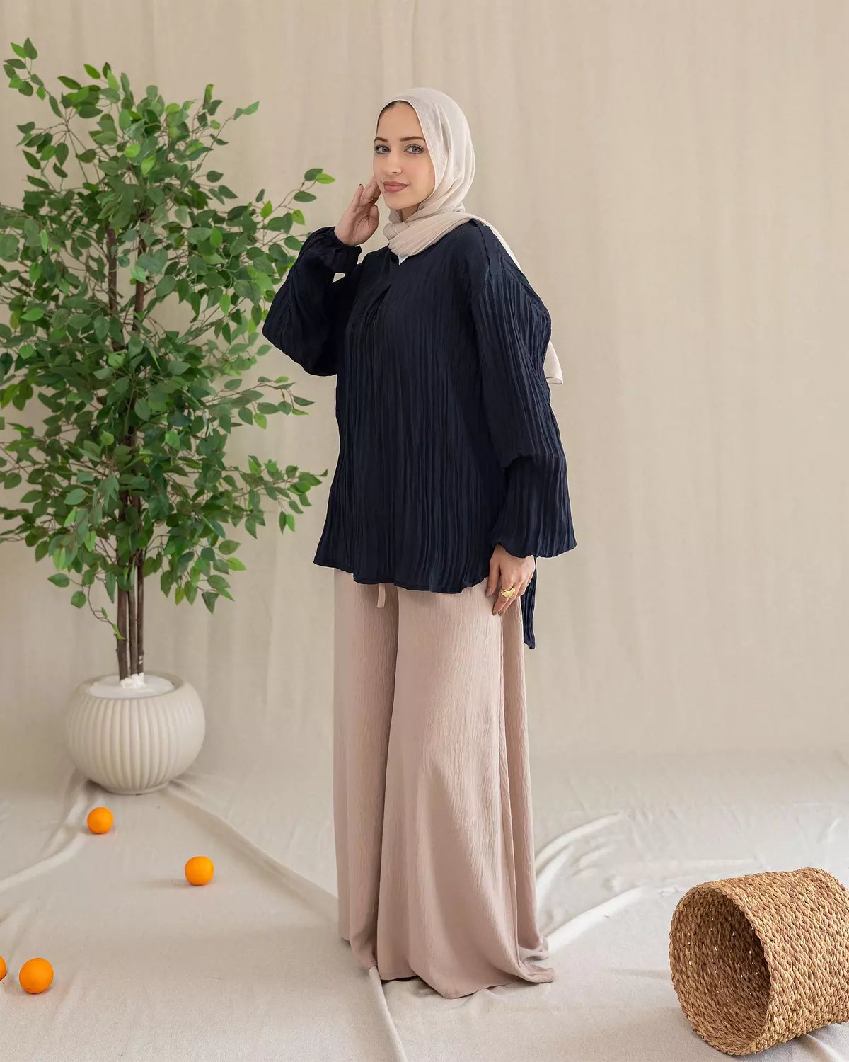 Wide Leg Pants | Beige hover image